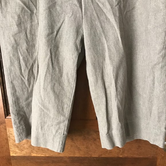 Apostrophe Olive Linen Capris Size 12 Petite - Picture 6 of 12